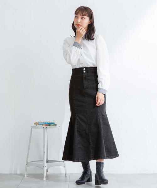 Honeys（ハニーズ）の「マーメイドスカート（デニムスカート・レディース・ブラック/インディゴブルー/グレー・S/M/L）」の21枚目の写真