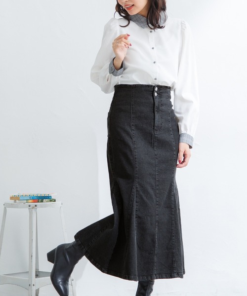 Honeys（ハニーズ）の「マーメイドスカート（デニムスカート・レディース・ブラック/インディゴブルー/グレー・S/M/L）」の22枚目の写真