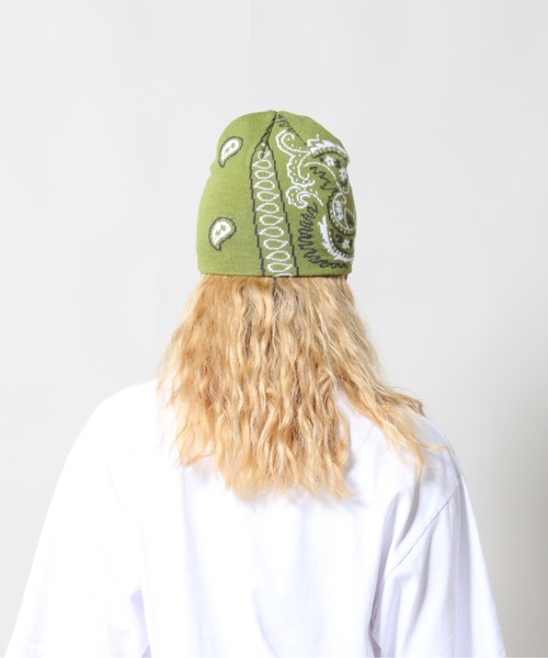 UNION(UNION TOKYO)(ユニオン)の「Lisa Le Strange STRANGE PAISLEY Beanie ビーニー ニット帽(ニットキャップ/ビーニー・メンズ・オリーブ・FREE)」の3枚目の写真