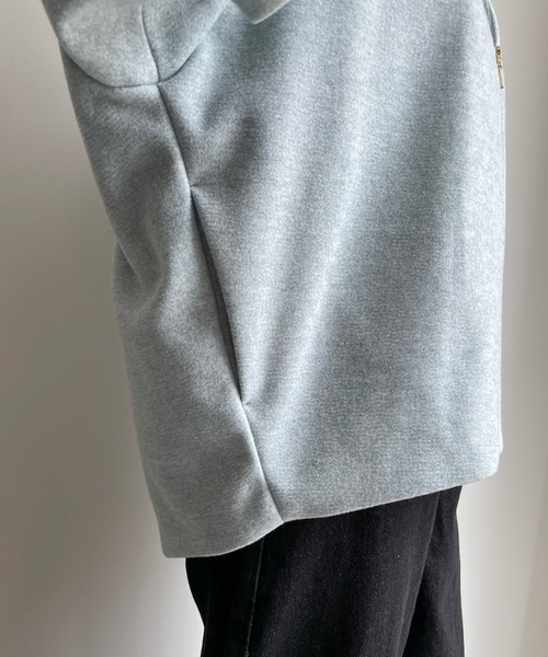 DouDou(ドゥドゥ)の「【WEB限定】WOOLY Vネックハーフコート(その他アウター・レディース・サックスブルー/ブラック/アイボリー・FREE)」の19枚目の写真