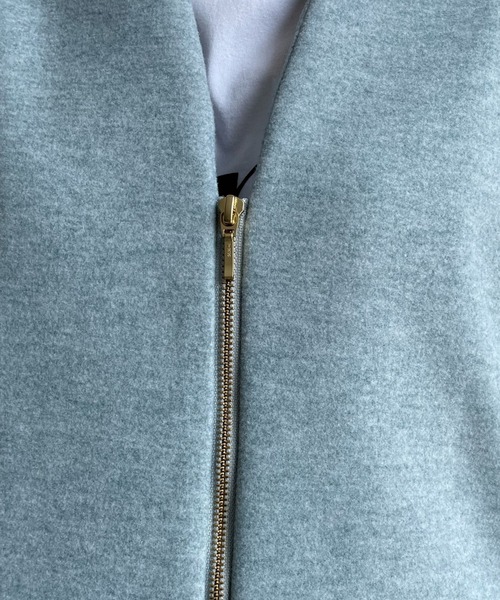 DouDou(ドゥドゥ)の「【WEB限定】WOOLY Vネックハーフコート(その他アウター・レディース・サックスブルー/ブラック/アイボリー・FREE)」の15枚目の写真