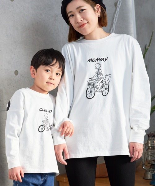 MAKE YOUR DAY(メイクユアデイ)の「チャリンコファミリー長袖Tシャツ■80~140cm(Tシャツ/カットソー・キッズ・ブラック/オフホワイト・80/90/100/110/120/130/140)」の17枚目の写真