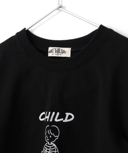 MAKE YOUR DAY(メイクユアデイ)の「チャリンコファミリー長袖Tシャツ■80~140cm(Tシャツ/カットソー・キッズ・ブラック/オフホワイト・80/90/100/110/120/130/140)」の6枚目の写真