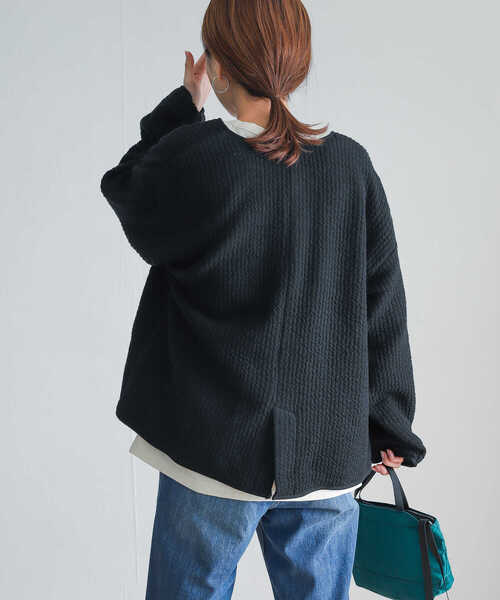 URBAN RESEARCH DOORS（アーバンリサーチドアーズ）の「キルトノーカラージャケット（ノーカラージャケット・レディース・キャメル/アイボリー/ブラック・MEDIUM）」の12枚目の写真