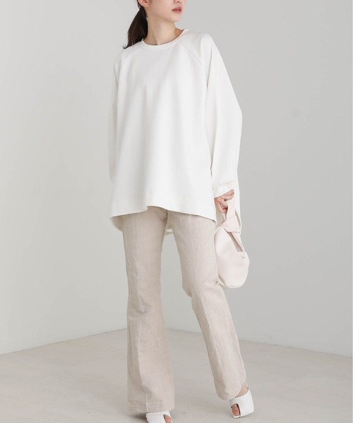 MAISON mou（メゾンムー）の「【en haut/アンオート】 ダンボールビック オーバー サイズ プルオーバー（スウェット・レディース・ホワイト/チャコールグレー・FREE）」の12枚目の写真