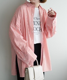 DISCOAT | ストライプ袖ワイドビッグシャツ(シャツ/ブラウス)