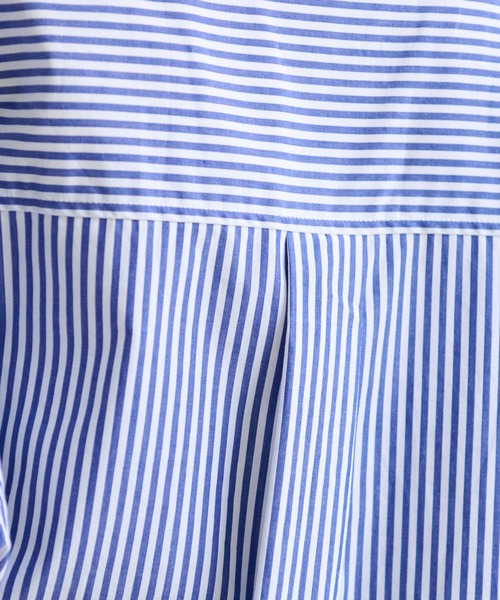 DISCOAT（ディスコート）の「ストライプ袖ワイドビッグシャツ（シャツ/ブラウス・レディース・ネイビー/オレンジ・FREE）」の16枚目の写真