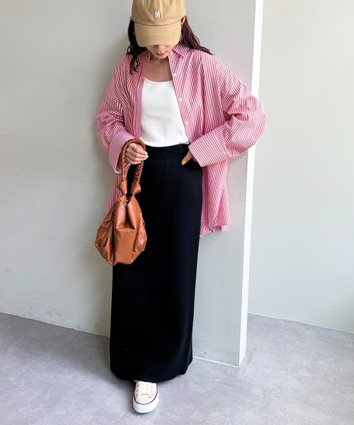 DISCOAT（ディスコート）の「ストライプ袖ワイドビッグシャツ（シャツ/ブラウス・レディース・ネイビー/オレンジ・FREE）」の20枚目の写真