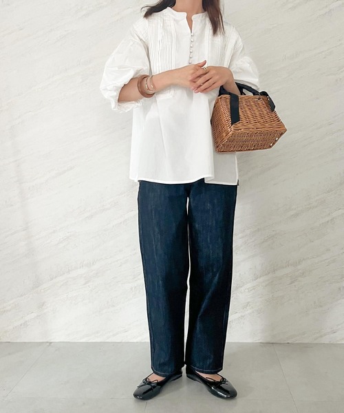 Isn't She?（イズントシー）の「ピンタックボリュームスリーブブラウス（シャツ/ブラウス・レディース・ブラック/オフホワイト/ベージュ・FREE）」の4枚目の写真