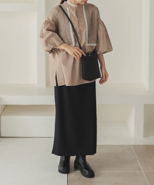 Isn't She?（イズントシー）の「ピンタックボリュームスリーブブラウス（シャツ/ブラウス・レディース・ブラック/オフホワイト/ベージュ・FREE）」の15枚目の写真