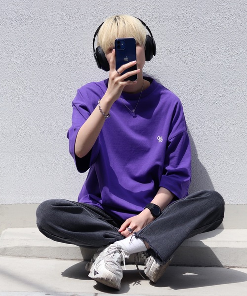 96thes(クローズ)の「【96thes】韓国風ビッグシルエット ロゴ ワンポイント刺繍 バックプリントTシャツ (Tシャツ/カットソー・レディース・ホワイト/ブラック/パープル/ブルー/ホワイト系その他/ブラック系その他/杢グレー/ブルー系その他/パープル系その他/ブラック系その他2・FREE)」の10枚目の写真