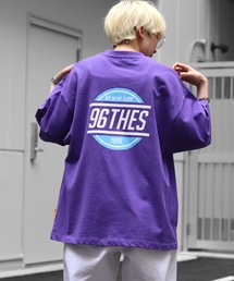 【96thes】韓国風ビッグシルエット ロゴ ワンポイント刺繍 バックプリントTシャツ