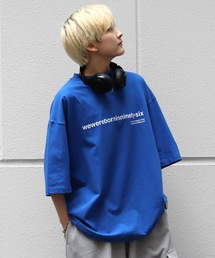 96thes | 【96thes】韓国風ビッグシルエット ロゴ ワンポイント刺繍 バックプリントTシャツ(Tシャツ/カットソー)