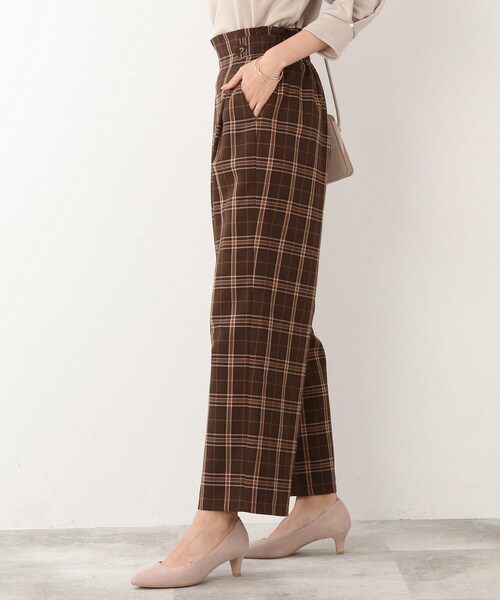 DRESKIP（ドレスキップ）の「◆タブ付き チェック柄 ワイドパンツ（その他パンツ・レディース・キャメル/ブラック系1/ダークブラウン系1・02/03/04）」の19枚目の写真