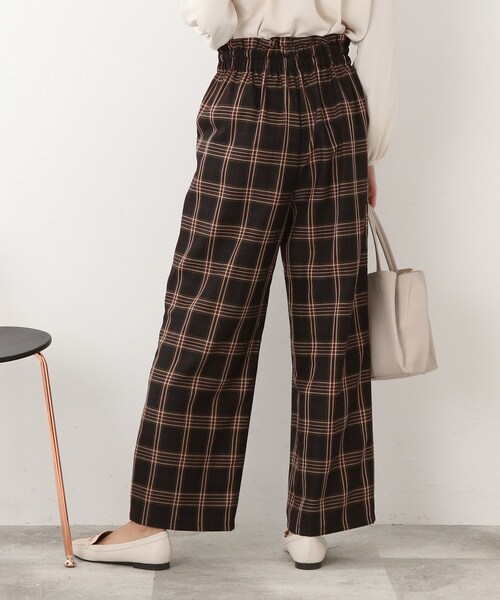 DRESKIP（ドレスキップ）の「◆タブ付き チェック柄 ワイドパンツ（その他パンツ・レディース・キャメル/ブラック系1/ダークブラウン系1・02/03/04）」の20枚目の写真