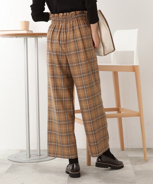 DRESKIP（ドレスキップ）の「◆タブ付き チェック柄 ワイドパンツ（その他パンツ・レディース・キャメル/ブラック系1/ダークブラウン系1・02/03/04）」の10枚目の写真
