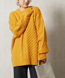 【WEB限定】パッチワークケーブルニット