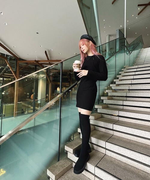 Figments(フィグメンツ)の「ハイソックスブーツ(ブーツ・レディース・ブラック・SMALL/MEDIUM)」の5枚目の写真