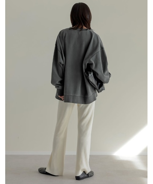 Re:EDIT（リエディ）の「[ZOZO限定][累計販売枚数2万枚][お気に入り数2万][脚長効果抜群][低身長/大きいサイズ有]リブニットスリムフレアパンツ（その他パンツ・レディース・グリーン/ブラック/ベージュ/アイボリー/オレンジ/ダークブラウン/チャコールグレー/ブルー/モカ/ネイビー/マスタード/レッド系その他/カーキ・SHORT/MEDIUM/LARGE/X-LARGE/AM）」の18枚目の写真