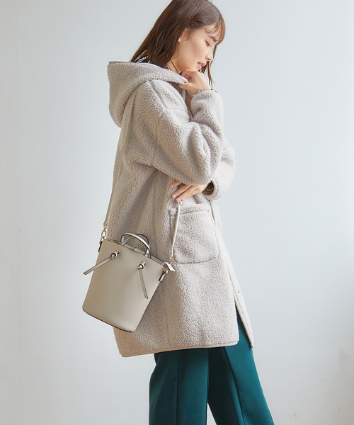 Honeys（ハニーズ）の「ナローハンドルミニＢａｇ（ハンドバッグ・レディース・ブラック/レンガ/グリーン/グレイッシュベージュ/モカ/アイボリー/ベージュ・FREE）」の16枚目の写真