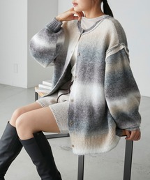 【forksy.】2wayオーバーサイズグラデーションニットカーディガン