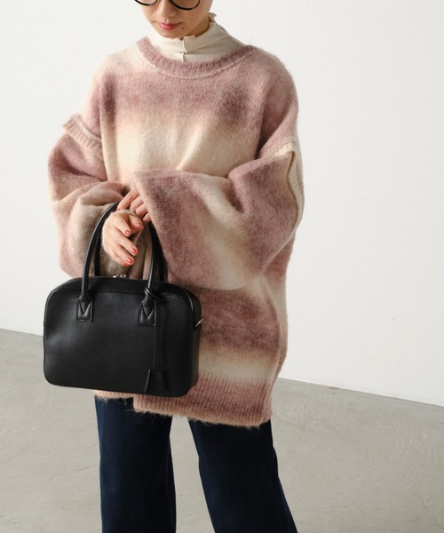 forksy.（フォルクシー）の「【forksy.】2wayオーバーサイズグラデーションニットカーディガン（カーディガン/ボレロ・レディース・パープル/グレー/ピンク/グリーン・FREE）」の15枚目の写真