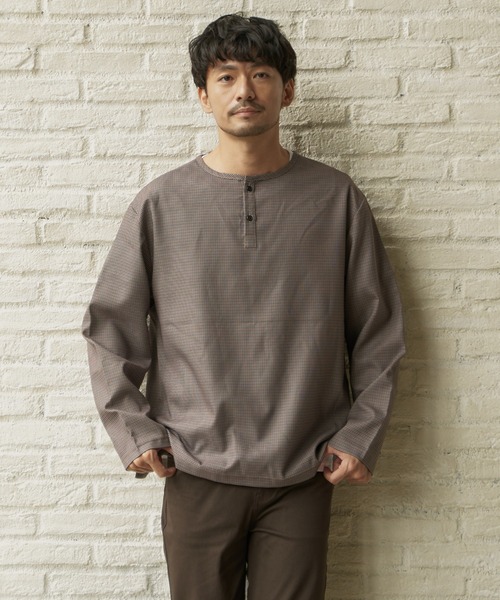 ikka(イッカ)の「【2点セット】ヘンリーネックシャツTインナーセット(シャツ/ブラウス・メンズ・スモークグレー/ネイビー/その他1・S/M/L/XL)」の19枚目の写真