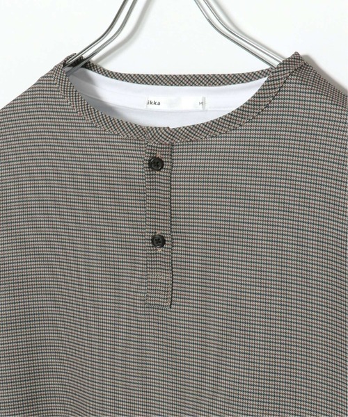 ikka(イッカ)の「【2点セット】ヘンリーネックシャツTインナーセット(シャツ/ブラウス・メンズ・スモークグレー/ネイビー/その他1・S/M/L/XL)」の18枚目の写真