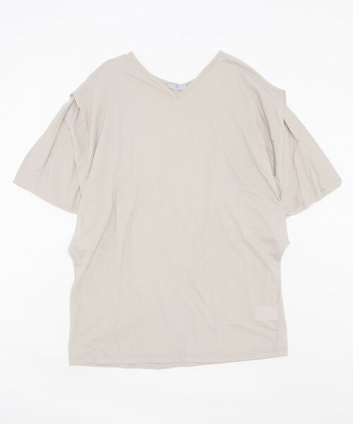 M/M ATTACHMENT(エムエムアタッチメント)の「【M/M ATTACHMENT】C/Nドライ鹿の子 タックTee(Tシャツ/カットソー・レディース・ライトグレー・1)」の1枚目の写真