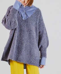 acro（アクロ）の「MIXブークレVネックプルオーバーニット/AC2701（ニット/セーター）」