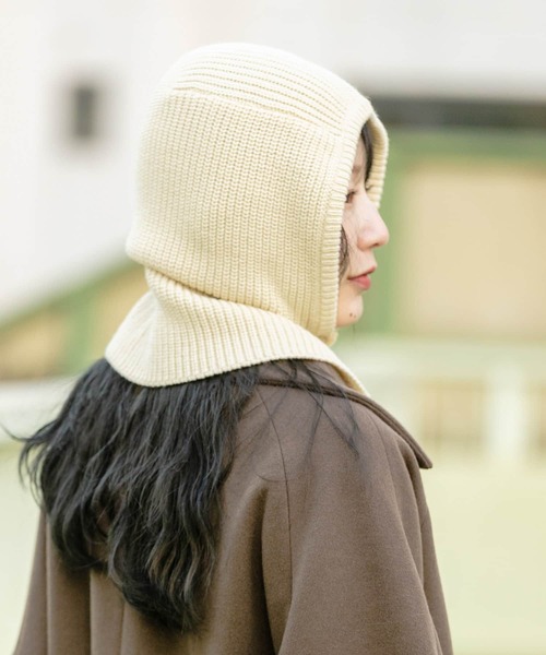 SMELLY（スメリー）の「ニットバラクラバ（ニットキャップ/ビーニー・レディース・ブラウン/グレー/アイボリー・-）」の5枚目の写真