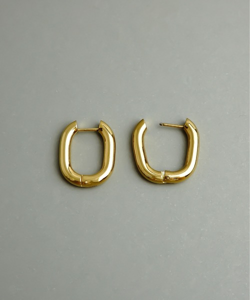 ieLS(イエルズ)の「金属アレルギー対応 「ieLS」ステンレス クロッシング ボリュームフープピアス(ピアス(両耳用)・メンズ・シルバー/ゴールド・ONE SIZE)」の7枚目の写真