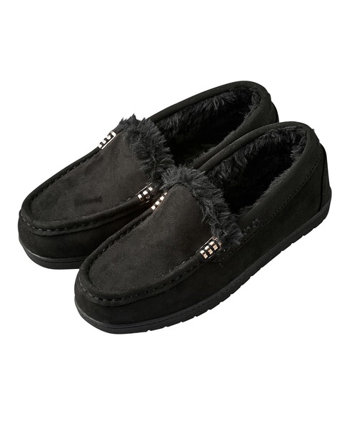 GeeRA(ジーラ)の「ボアモカシンシューズ(モカシン/デッキシューズ・レディース・モカ/ライトグレー/ブラック・SMALL/MEDIUM/LARGE/X-LARGE)」の5枚目の写真