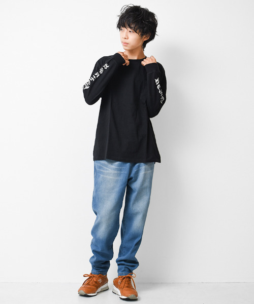 RAT EFFECT(ラットエフェクト)の「裏起毛デニムテーパードパンツ(デニムパンツ・キッズ・ブルー/ネイビー/ケミカルウォッシュ・130/140/150/160/120)」の7枚目の写真