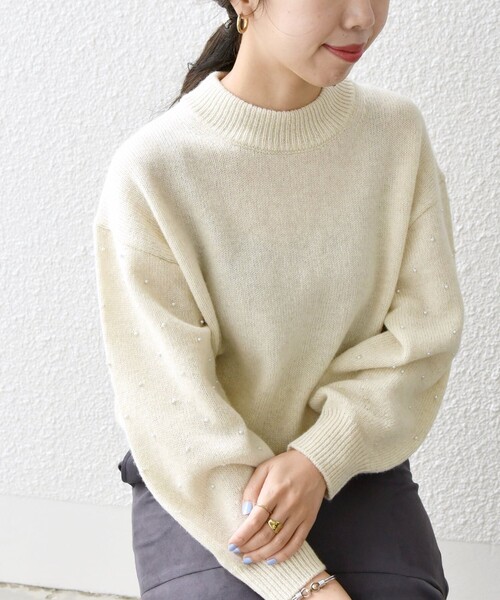 値下げ⭐︎yori テディカラープルオーバー　新品未使用　ホワイト　ニット SHIPS any（シップス エニィ）の「SHIPS any: 〈手洗い可能〉プチ