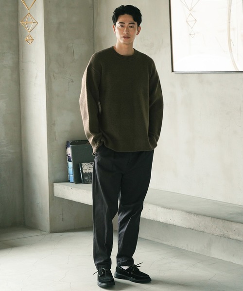 BAYFLOW（ベイフロー）の「ダブルフェイスニットプルオーバー（ニット/セーター・メンズ・モカ/ブラック/カーキ・SMALL/MEDIUM/LARGE）」の5枚目の写真