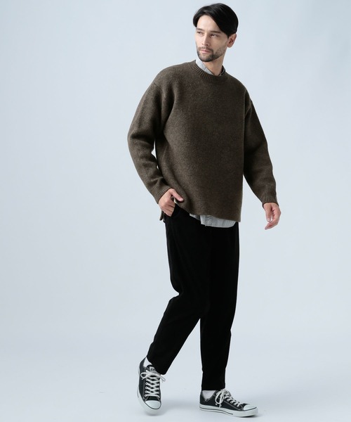 BAYFLOW（ベイフロー）の「ダブルフェイスニットプルオーバー（ニット/セーター・メンズ・モカ/ブラック/カーキ・SMALL/MEDIUM/LARGE）」の7枚目の写真