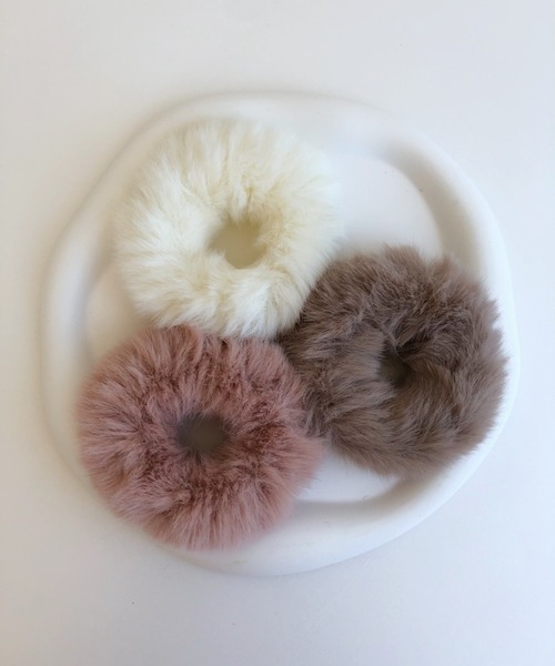 セール】ダスティーカラーフェイクファーシュシュ（シュシュ）｜iso