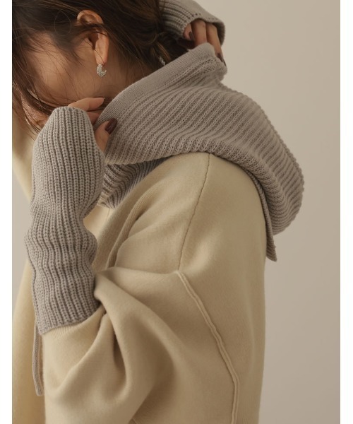 Re:EDIT（リエディ）の「[WINTER COLLECTION]ニットバラクラバ（ニットキャップ/ビーニー・レディース・アイボリー/グレー/グリーン/ベージュ/ブルー/ピンク/ブラック・FREE）」の11枚目の写真