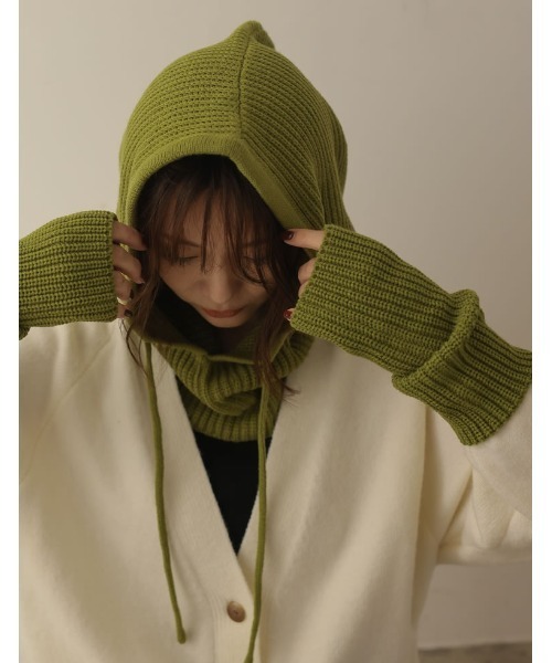 Re:EDIT（リエディ）の「[WINTER COLLECTION]ニットバラクラバ（ニットキャップ/ビーニー・レディース・アイボリー/グレー/グリーン/ベージュ/ブルー/ピンク/ブラック・FREE）」の20枚目の写真