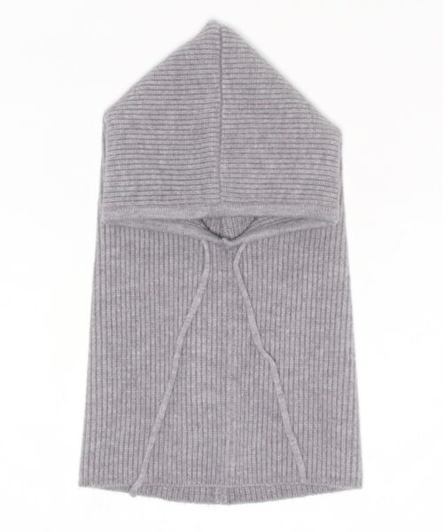 DouDou（ドゥドゥ）の「【WEB限定】リブフードウォーマー バラクラバ（マフラー・レディース・アイボリー/グレー・FREE）」の8枚目の写真