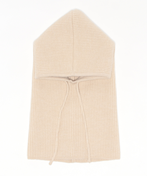 DouDou（ドゥドゥ）の「【WEB限定】リブフードウォーマー バラクラバ（マフラー・レディース・アイボリー/グレー・FREE）」の9枚目の写真