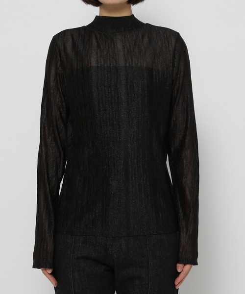 PAGEBOY（ページボーイ）の「ラメシアープリーツプルオーバー（Tシャツ/カットソー・レディース・ブラック/ラベンダー/オフホワイト・FREE）」の8枚目の写真