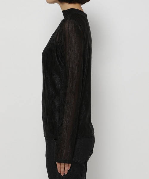 PAGEBOY（ページボーイ）の「ラメシアープリーツプルオーバー（Tシャツ/カットソー・レディース・ブラック/ラベンダー/オフホワイト・FREE）」の10枚目の写真