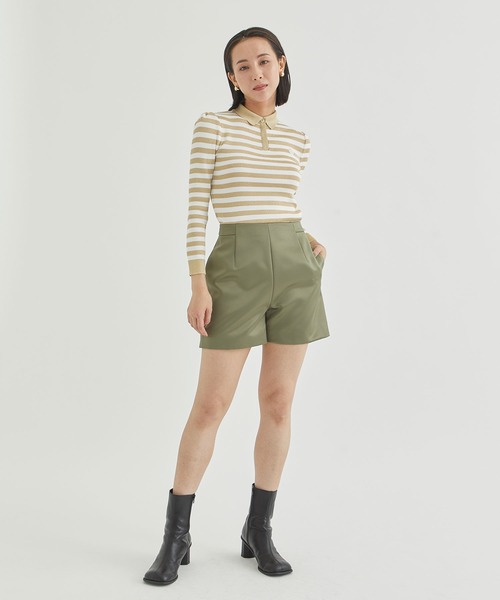 BORDERS at BALCONY / ボーダーズアットバルコニー】SATIN SHORT PANTS