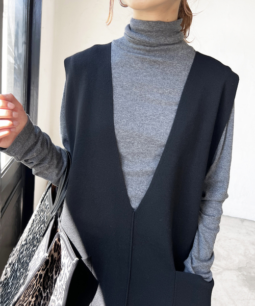 Spick & Span(スピックアンドスパン)の「≪追加2≫ハイネックプルオーバー(Tシャツ/カットソー)」|チャコールグレー
