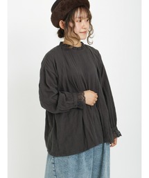 Samansa Mos2 | 袖レースピンタックブラウス(シャツ/ブラウス)