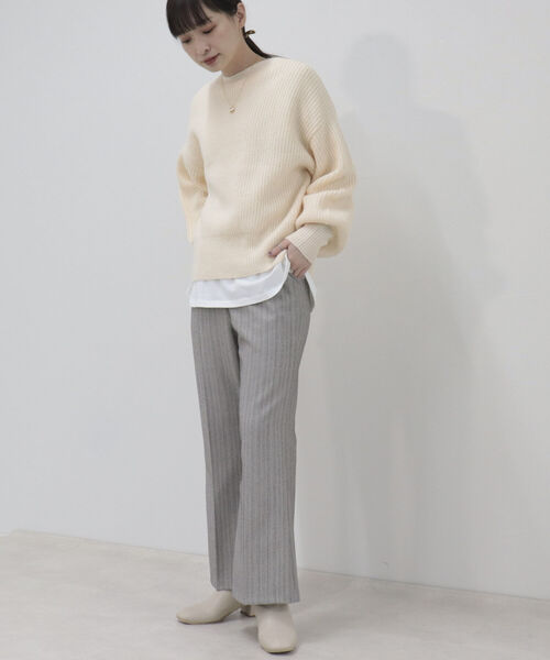 fredy emue（フレディエミュ）の「袖ボリューム片畦ニット（ニット/セーター・レディース・ラベンダー/ベージュ/オレンジ/アイボリー・38）」の6枚目の写真