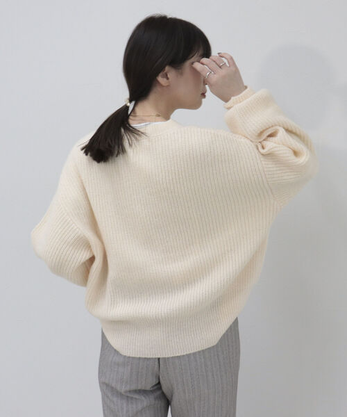 fredy emue（フレディエミュ）の「袖ボリューム片畦ニット（ニット/セーター・レディース・ラベンダー/ベージュ/オレンジ/アイボリー・38）」の10枚目の写真