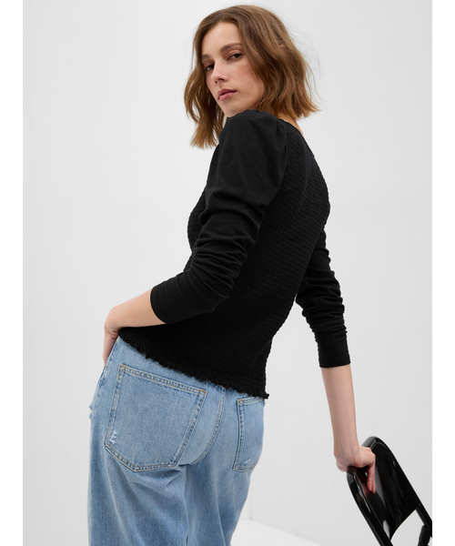 トップス GAP GAP（ギャップ）の「スモッキングギャザー フロントボタン